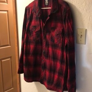 Red plaid long sleeve shirt